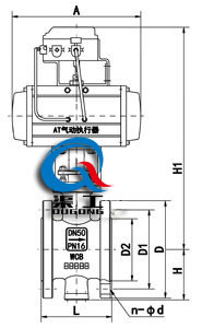 氣動V型調節球閥 (法蘭式)